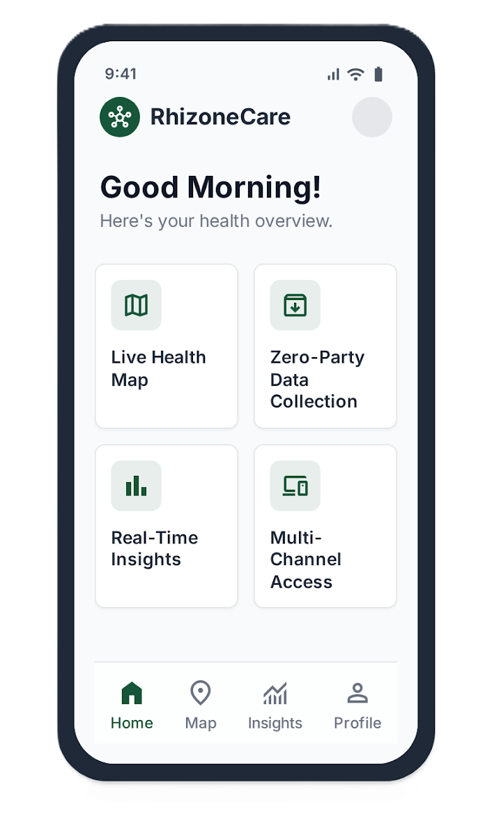 RhizoneCare App Screen